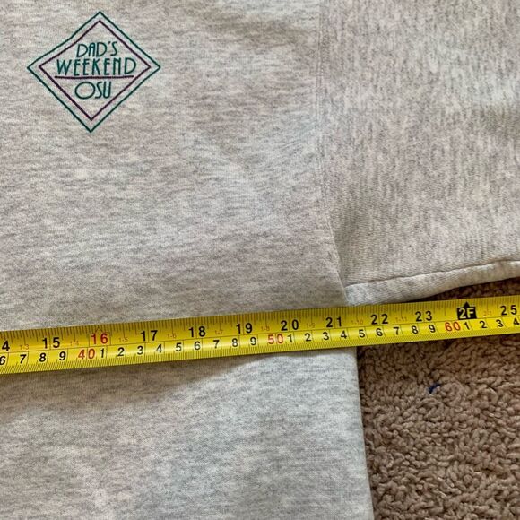 Vintage Hanes Dads Weekend OSU Grey Sweatshirt Graphic Novelty XL - Picture 6 of 8